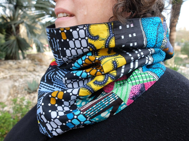 Maxi cache-cou SËTU - Patchwork wax & laine