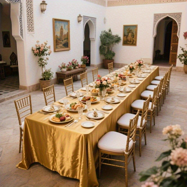Luxury Golden Satin Tablecloth