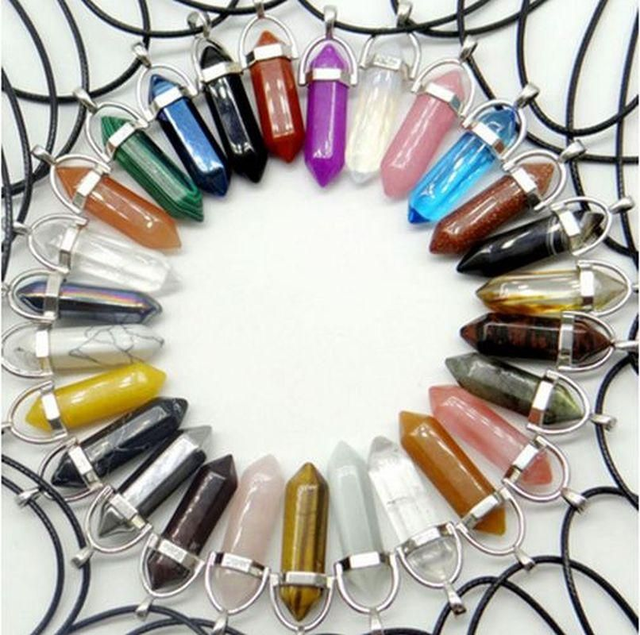 Gemstone Pendants On Corded Necklace
