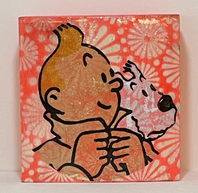 Holzblock Tim & Struppi mit Bio-Epoxid - Jane Framer 