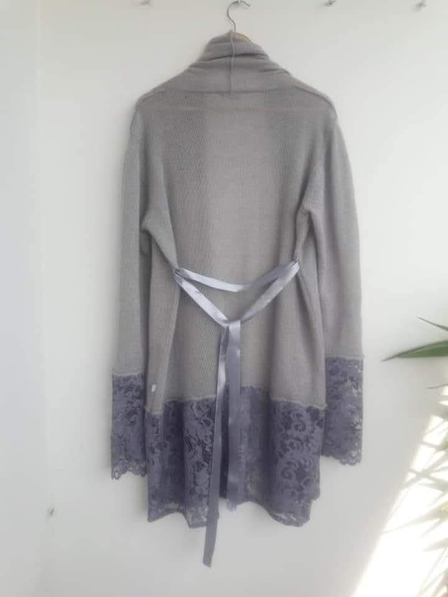 Kid mohair jacket with lace