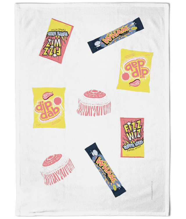 Illustrated Cotton TeaTowel - Sweets 