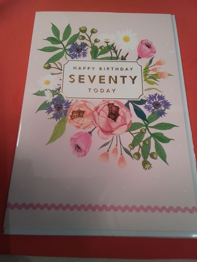 70th Birthday Card Floral Design