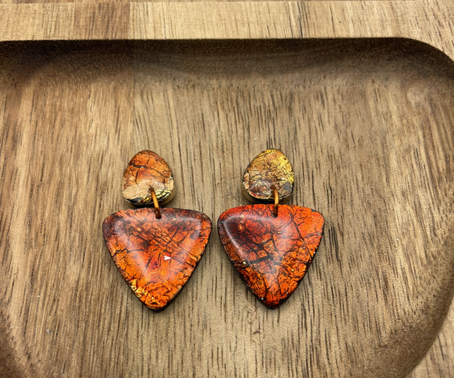Amber statement earrings