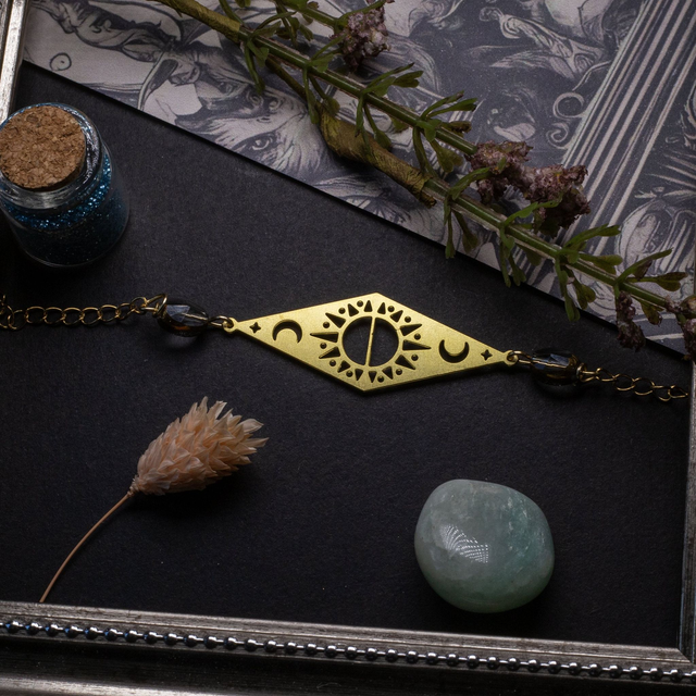 "sunon" bracelet en laiton et acier inoxydable 