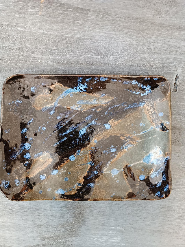 Plat rectangle émaux à effet