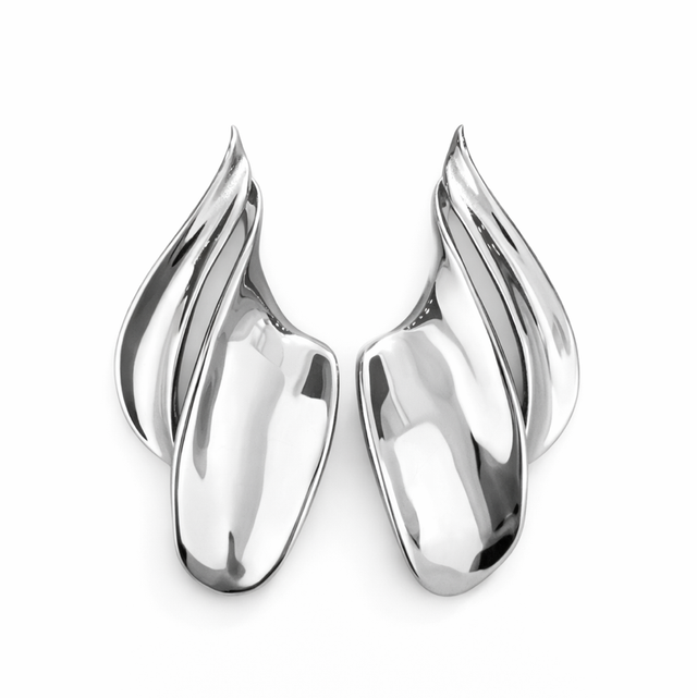 Pendientes acero plateado 