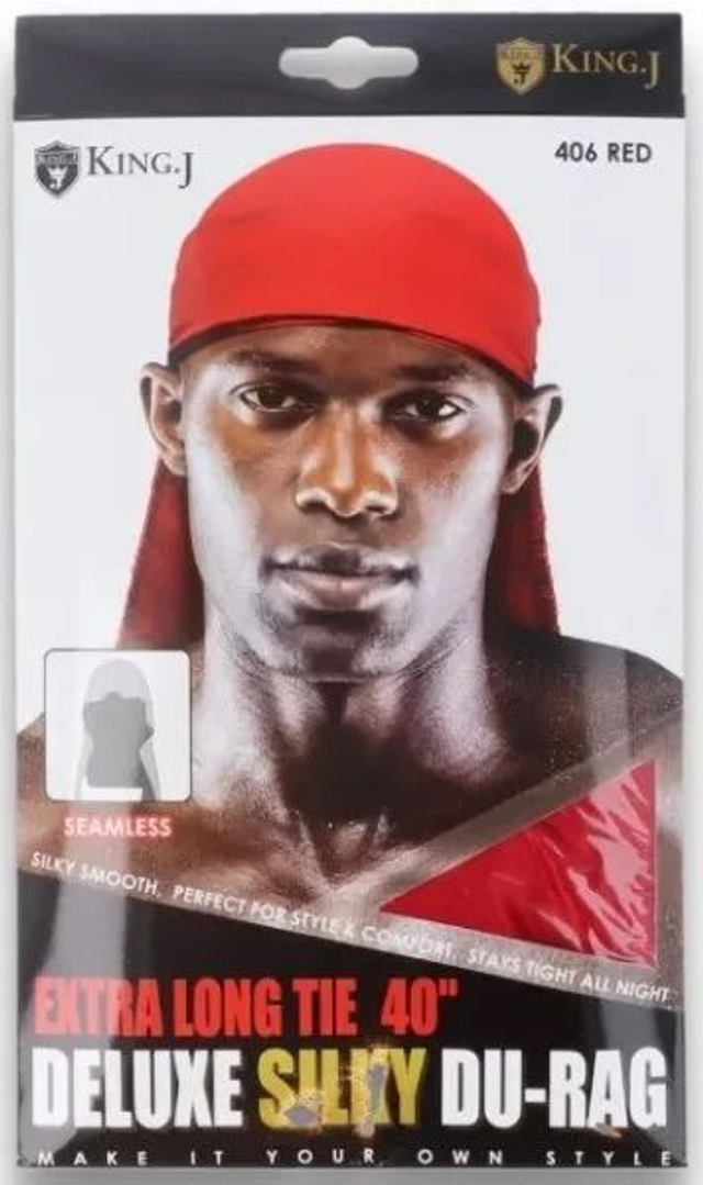 KING J: SILKY DURAG - RED (406)