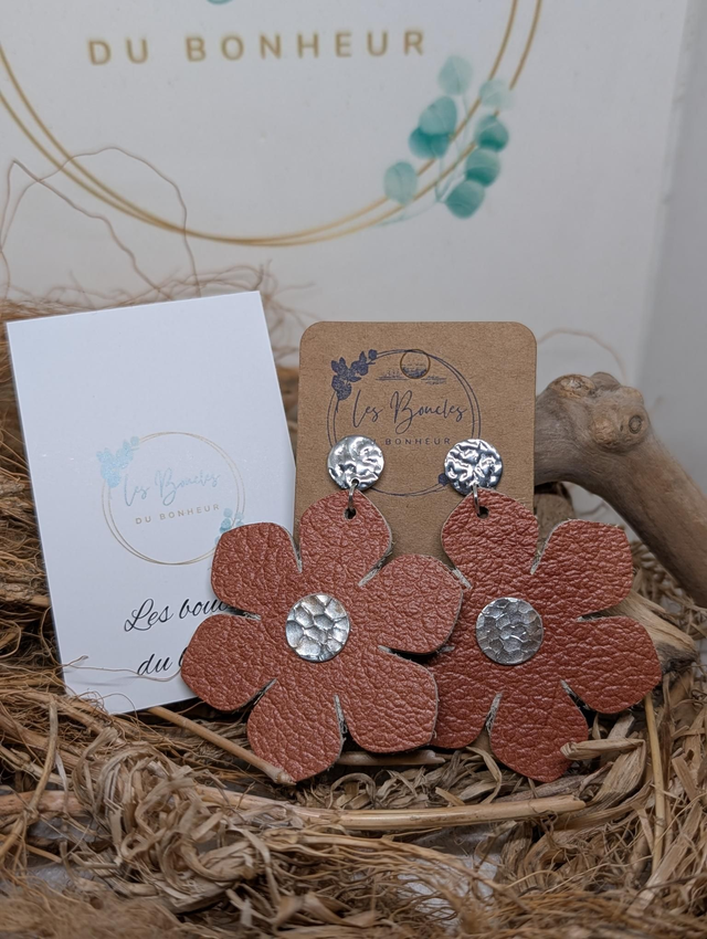 Boucles d'oreilles Ginette marron gi020