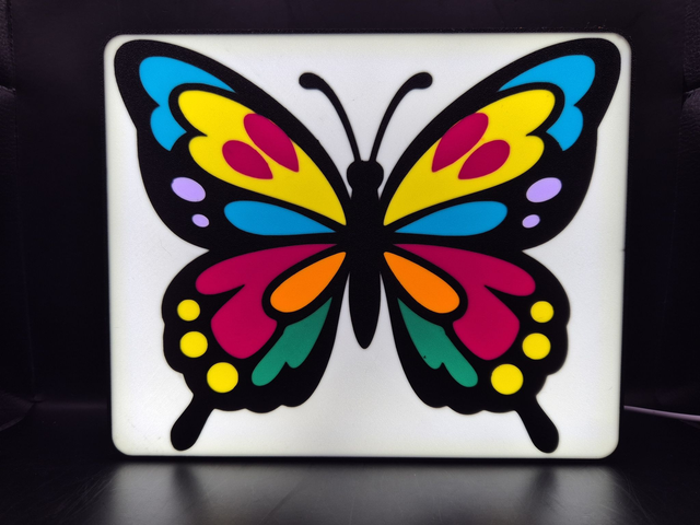 Light Up Sign Of A Colourful Butterfly