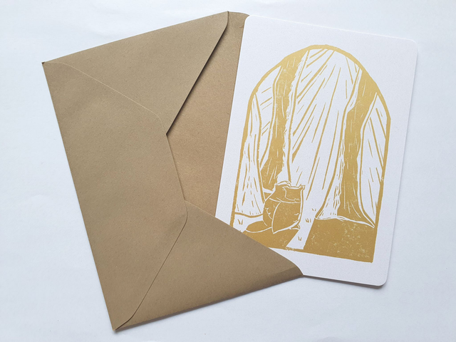 Sun in the Forest Gold Postcard