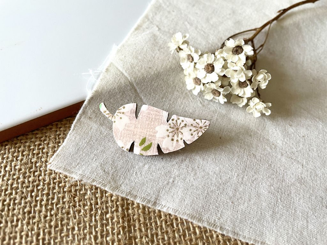 Broche Feuille Banane origami - Couleurs variées