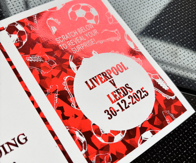 Football match foiled gift ticket / scratch card