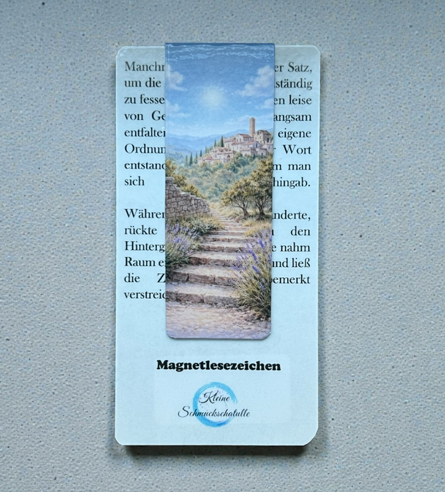 Lesezeichen Dorf Mediterrane- Handgefertigte Magnet-Lesezeichen