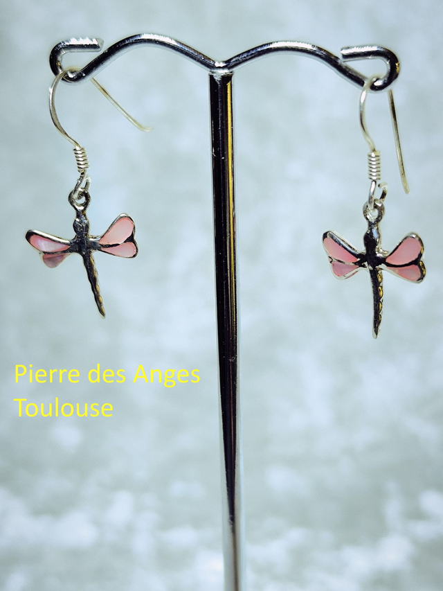 Boucle d'Oreilles Nacre Rose