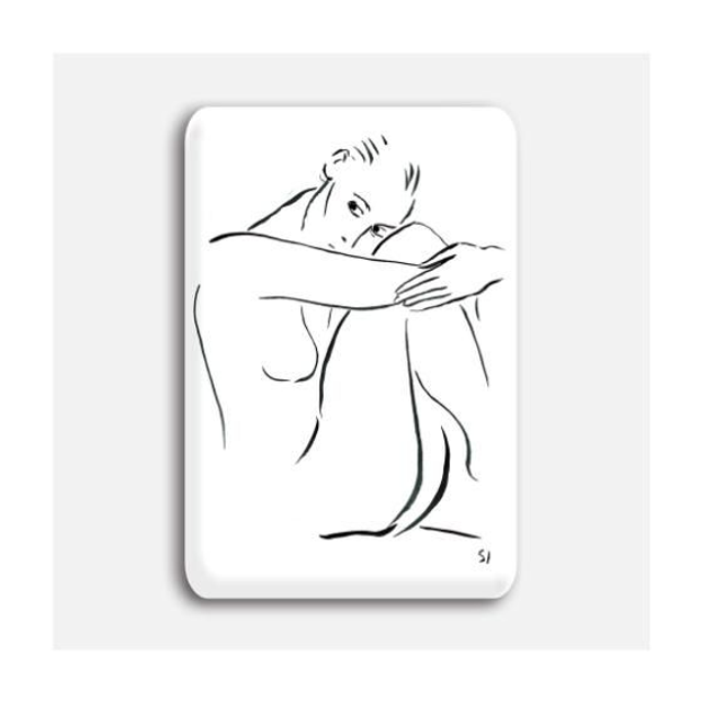 Imán mujer desnuda sentada