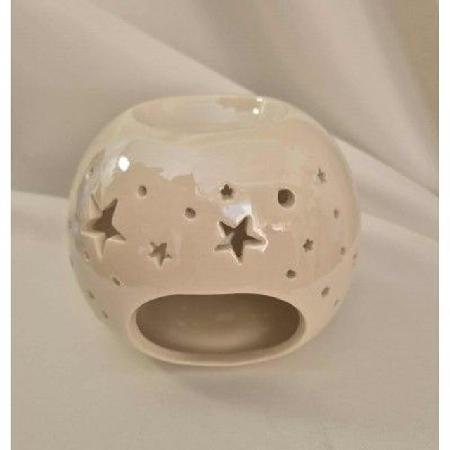 Brûleur boule nacrée étoilé pour cire parfumée