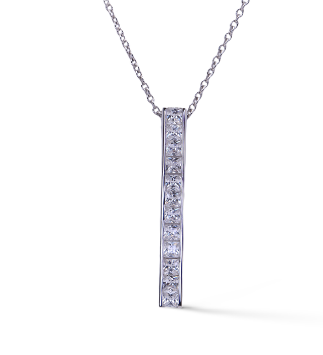 Eleganter Zirkonia-Stabanhänger - Linea