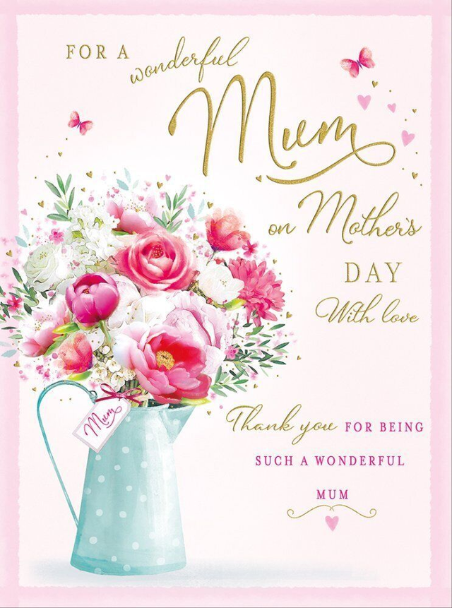 Mum Mothers Day Card Large Size Wonderful Mum