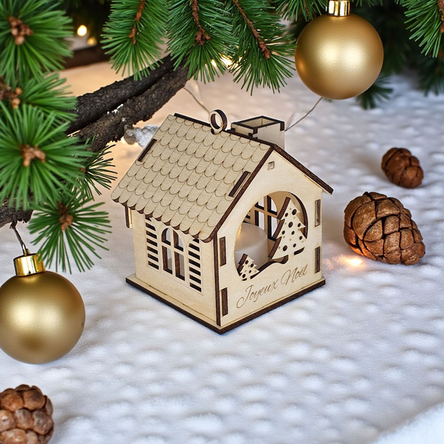 Décoration de sapin de Noël maison en bois, cadeau personnalisé - chalet de Noël déco petit et grand Sapins