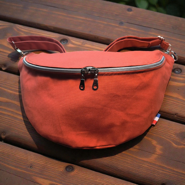 Sac banane en toile orange