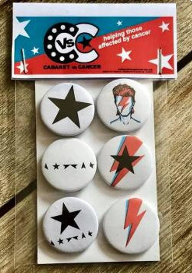David Bowie Button Badges, set of six LICENSED!