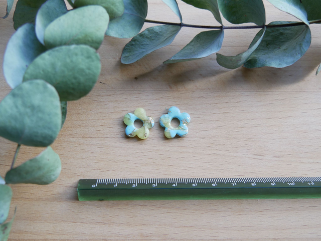 Mini bloom 5 pétales marbré (rose/bleu/jaune)