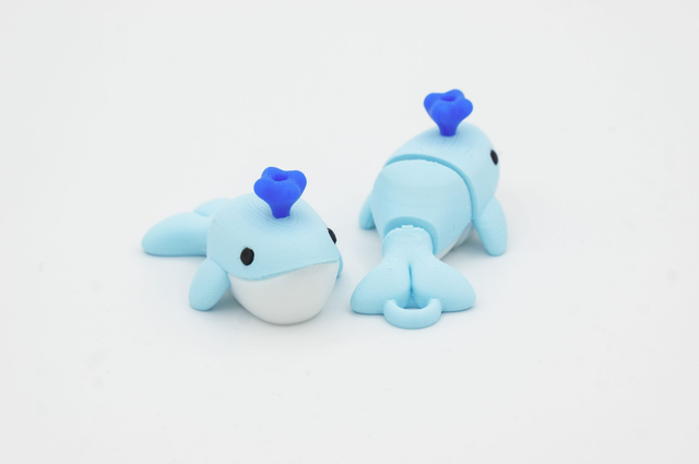 Baleine bleue flexible miniature