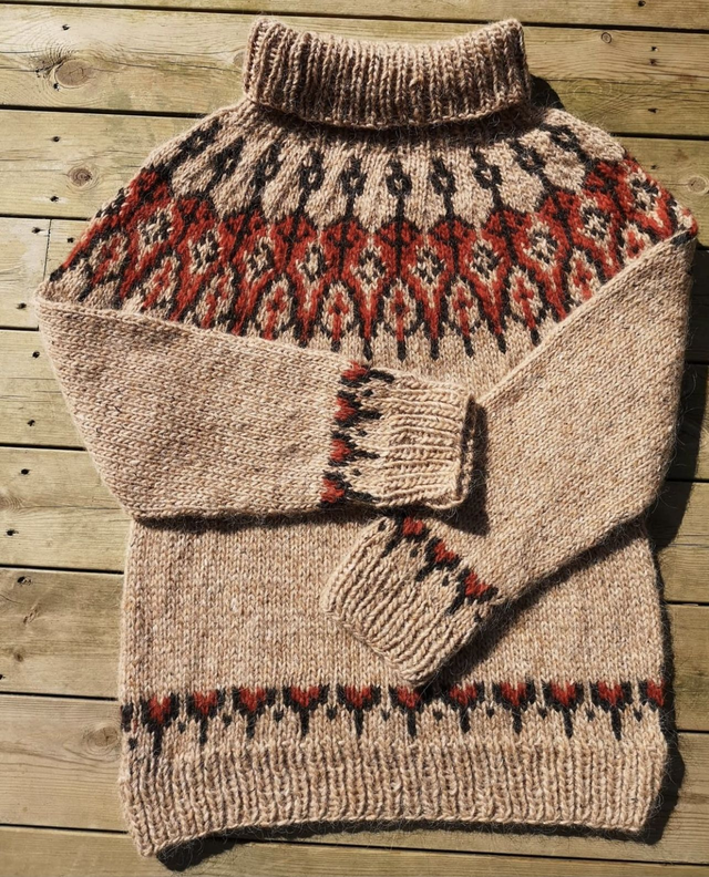 Tusseladd Polar Sweater Kit - Col 06 (Beige Tweed) - Wool &amp; Pattern - Linka Neumann