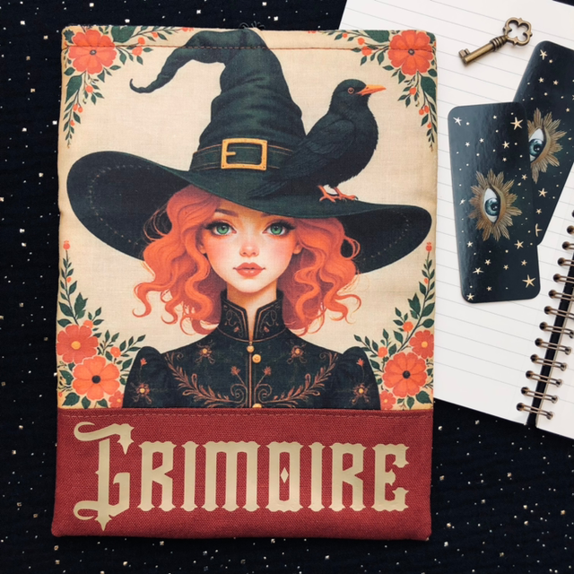 Pochette à livre broché - Le grimoire de la sorcière rousse
