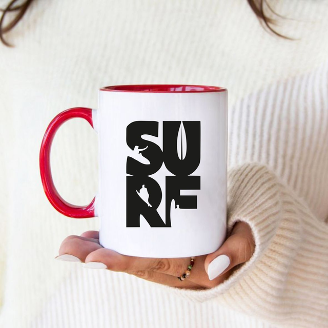 MUG BICOLOR BLANC/ROUGE