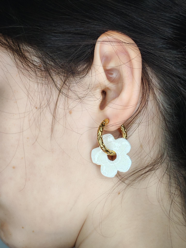 Choupettes Ilena réversibles blanc dorées