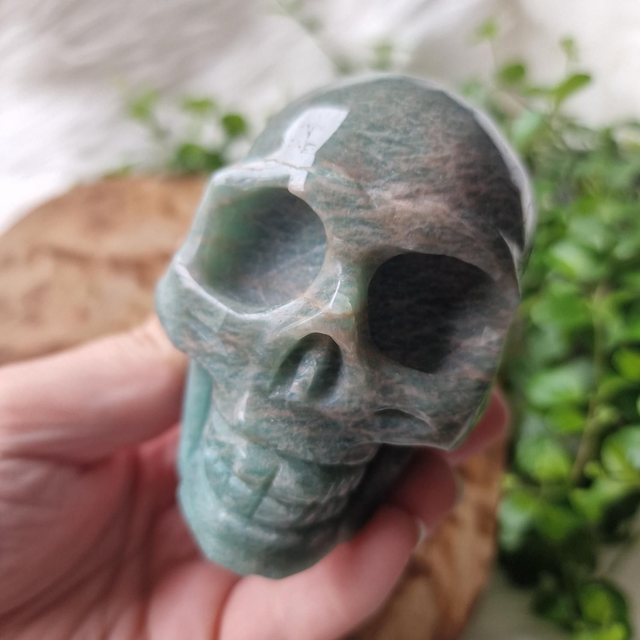 Amazonite skull 