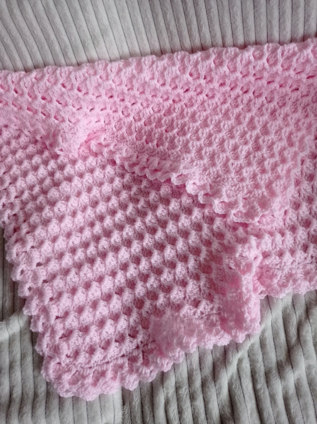 Pink Waffle - Pram Baby Blanket