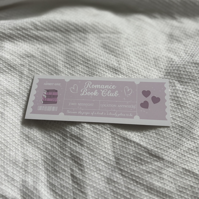 Ticket to Romance Book Club Card Bookmark