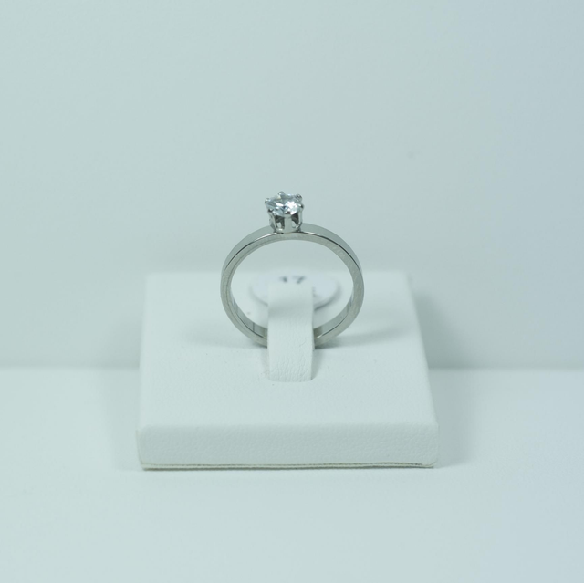 Bague Solitaire En Acier Inoxydable 316L 