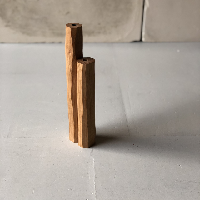 Double soliflore tube en chêne 