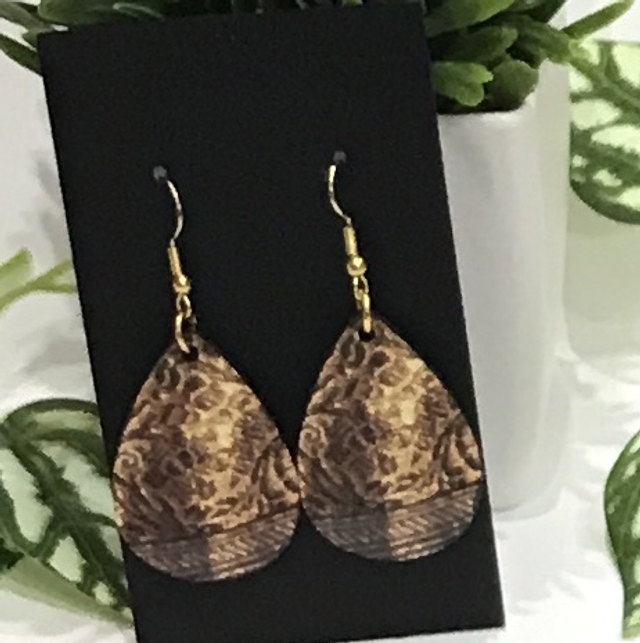 Wood Mix Coloured Dangling Earrings- MSDE61