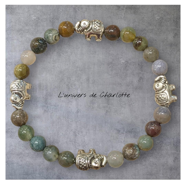 Bracelet &quot;Agate Indienne&quot; 6mm BR-075
