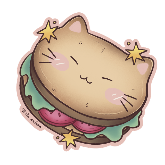 Sticker sandwich chat kawai 