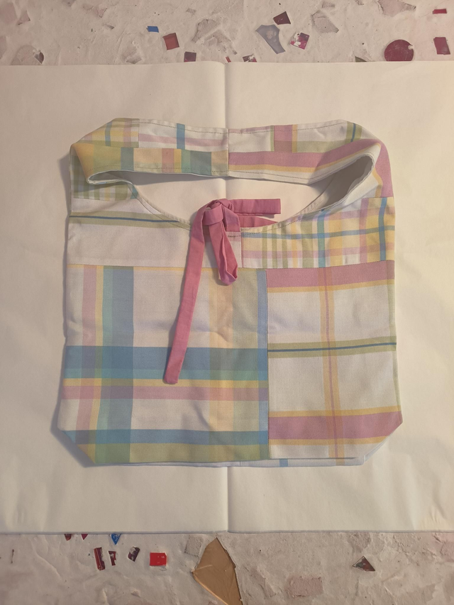 Sac rose multicolore rayé 15.03