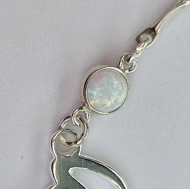 Cloud and lab grown opal bracelet 
