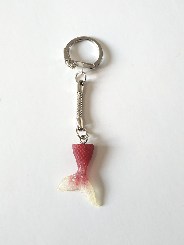 Porte-clés queue de sirène bicolore