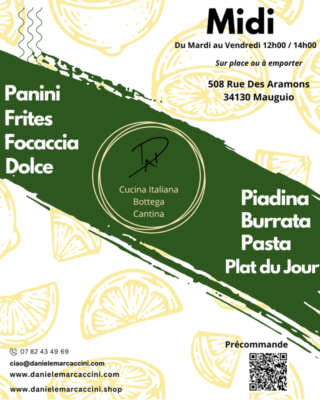 Menù DM Street Food // Cucina Italiana