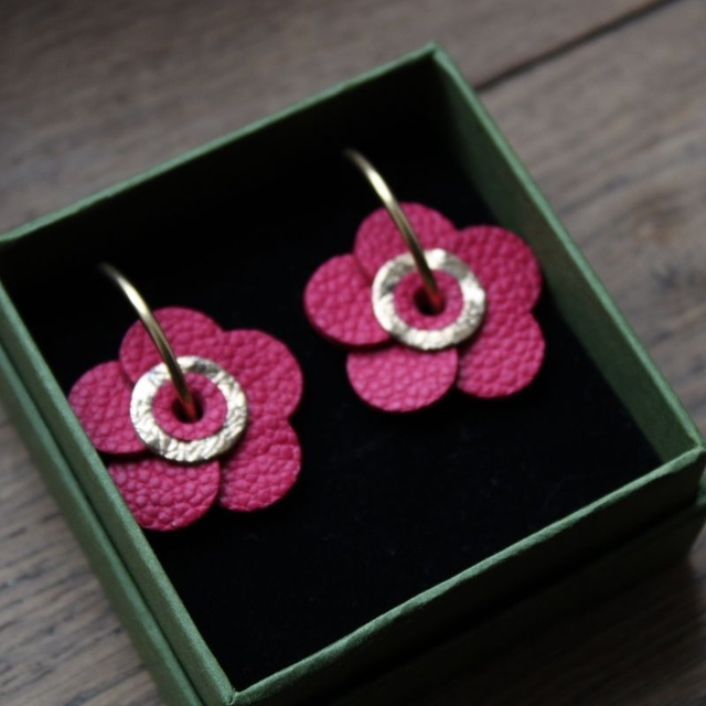 Boucles d’oreilles inspiration coquelicot 