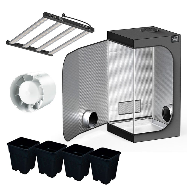 OrtoLED OrtoGrow Kit Coltivazione Indoor 250W – Growbox Completa 80x80x160 cm con LED e Aspirazione