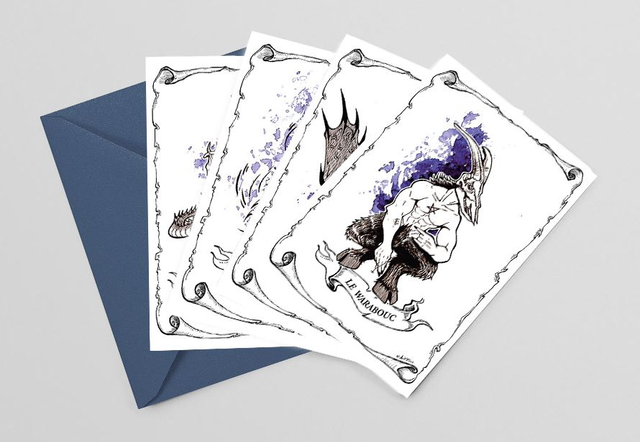 Lot de 4 cartes postales Légendaires