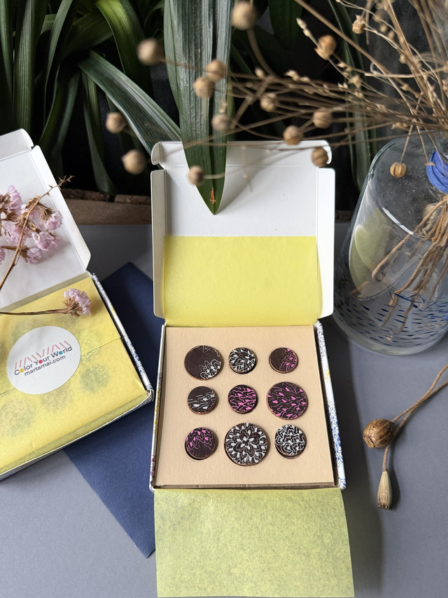 Magneten Rindsleder rosa und weiß  