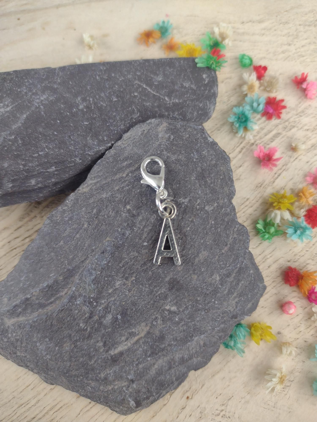 Silver Plated Initial Clip On Charm Letter 