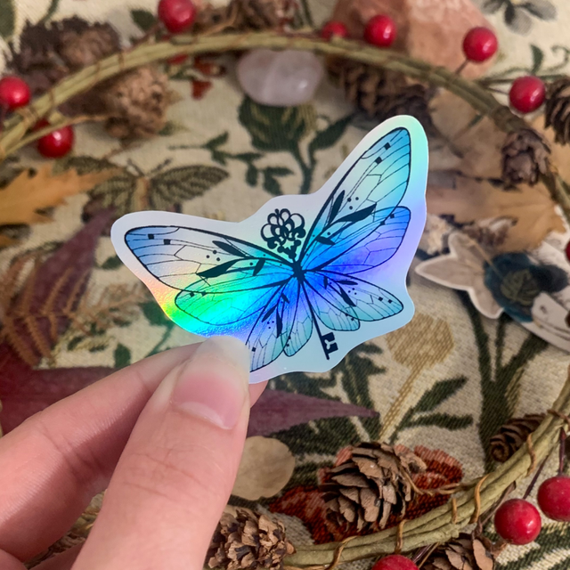 Sticker holographique - Fairy Springtime bleu